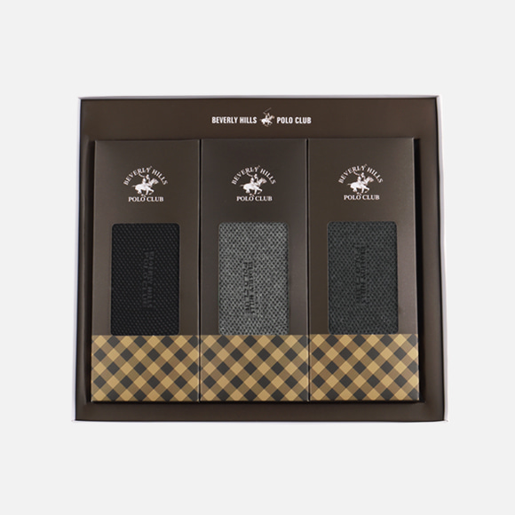 남자양말세트 베벌리힐즈 폴로클럽 잔무늬 3601 3켤레 선물세트